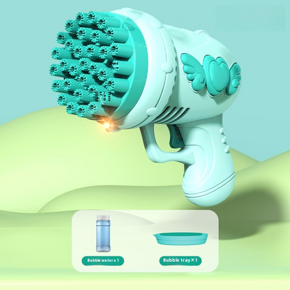 LED Bubble Rocket Blaster 69 Hole Light-Up Machine with USB Recharge