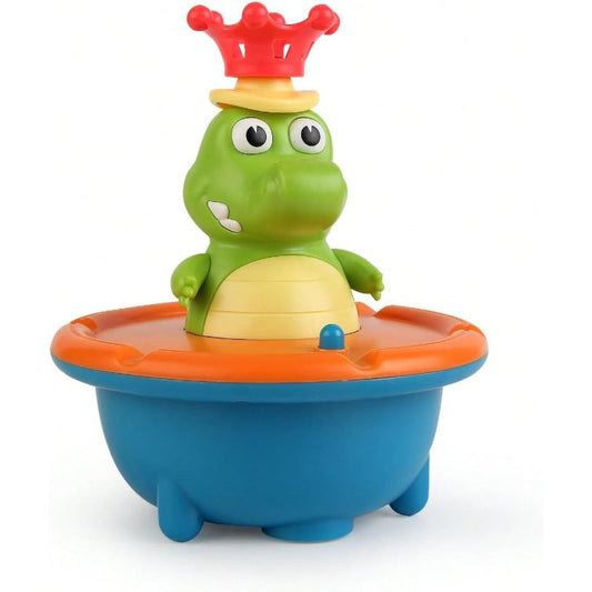 Crown Splash Crocodile LED Bath Fountain Toy – 6 Spray Caps & Spinning Light Show